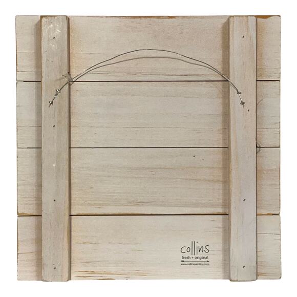 NWOT Collins Fresh + Original Happy Spring Wood Sign 12inx12in - Picture 2 of 2